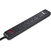 Borne - 6 Outlet Surge Protector with 2 USB Ports, Black - 78-122642 - Mounts For Less