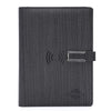 CJ Global - Notebook / Organizer with Integrated Qi and Universal Wired Chargers, Black - 67-CX23848 - Mounts For Less
