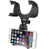 Car Phone Holder, Rearview Mirror Mount Stand Holder with One-Touch Design Dashboard for Smartphones Black or White - - Mounts For Less