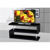 Console TV Stand Black With 3 Shelves With Chrome - 96-IF-5015-B - Mounts For Less