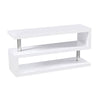 Console TV Stand White With 3 Shelves With Chrome - 96-IF-5015-W - Mounts For Less