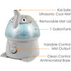 Crane - Cool Mist Air Humidifier for Kids Room, 1 Gallon Capacity, Elephant - 65-310719 - Mounts For Less