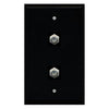 Dual Coaxial F-Type Wallplate Black - 98-ZWP-FTYPE-BK2 - Mounts For Less