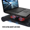 ENHANCE Laptop Cooling Stand 5 LED Fans and Dual USB Ports Red - 78-131226 - Mounts For Less