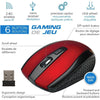 Elink CM524 - 6 Button Wireless Optical Gaming Mouse With Click Wheel and Nano Receiver, Red - 80-CM524-R - Mounts For Less