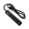 Elink EK-4058 Power Cord with 3 grounded outlets and 2 USB ports Black - 80-EK-4058 - Mounts For Less