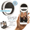 Elink EK814 Rechargeable Clip-On Selfie 30 LED Ring Light, Black - - Mounts For Less