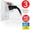 Elink EL-4522 - 3-outlet Wall Power Strip with Automatic Night Light, White - 80-EL-4522 - Mounts For Less