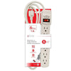 Elink EL-878 - 6 Outlet Power Bar with Surge Protector, 6 Feet, White - 80-EL-878 - Mounts For Less