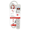Elink EL427 - 6 Outlet Power Bar with Surge Protector, 450 Joules, White - 80-EL427 - Mounts For Less