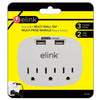Elink EL434 - 3 Outlet Wall Tap with 2 USB 2.4A Ports, White - 80-EL434 - Mounts For Less