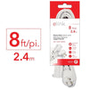 Elink EX-902 - Indoor Heavy Duty Extension Cord, 8 Feet, White - 80-EX-902 - Mounts For Less