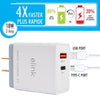 Elink - Wall Charger with 1 USB 3.0 Port and 1 Type-C Port, Fast Charging, 18W, White - 80-EK858 - Mounts For Less
