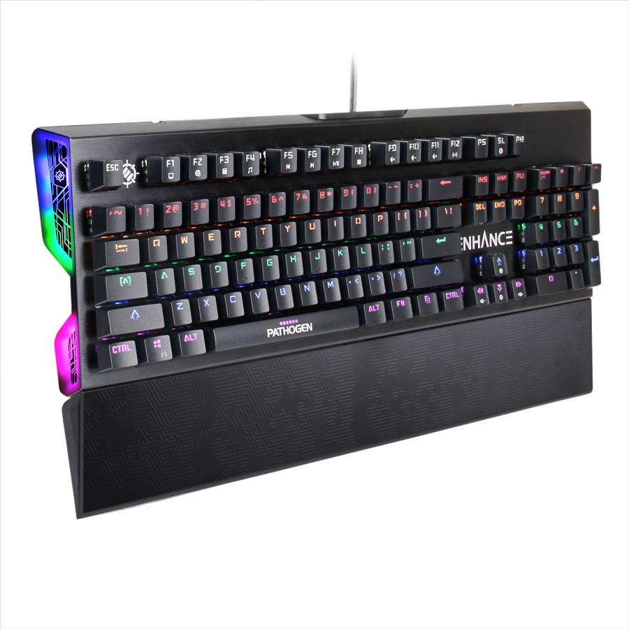 Enhance Pathogen - Optical Mechanical Gaming Keyboard - Blue Touch Switches - 0.2 ms Ultra-Fast Response, Black - 78-122523 - Mounts For Less