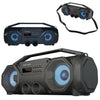 Escape - Wireless Stereo BoomBox Speaker, Bluetooth 5.0 with FM Radio and LED Lights, Black - - Mounts For Less