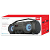 Escape - Wireless Stereo BoomBox Speaker, Bluetooth 5.0 with FM Radio and LED Lights, Black - - Mounts For Less