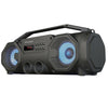 Escape - Wireless Stereo BoomBox Speaker, Bluetooth 5.0 with FM Radio and LED Lights, Black - - Mounts For Less
