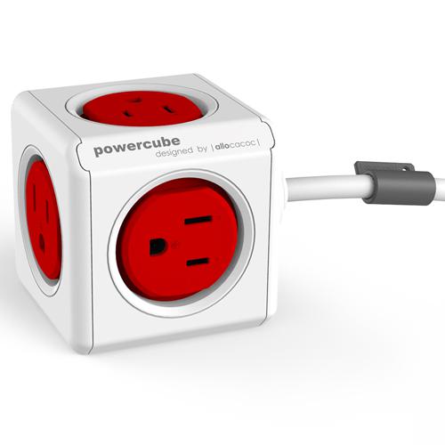 Extension Powercube Extended 5 Outlets 1.5M 4.9ft - Red - 06-0093 - Mounts For Less