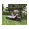 F. Corriveau International - Deluxe 3-Place Swing with Bal-Hammock Function, Steel Frame, Black - 101-BL3006C-F69-112 - Mounts For Less