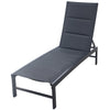 F. Corriveau International - Lounge Chair with Padded Backrest, Aluminum Frame, Black - 101-KLC001P-F72-266 - Mounts For Less