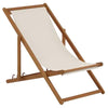F. Corriveau International - Outdoor Deck Chair, Three Reclining Levels, Wooden Frame, Ivory - 101-OCF001H-F77-293 - Mounts For Less