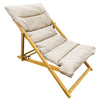 F. Corriveau International - Outdoor Deck Chair, Three Reclining Levels, Wooden Frame, Ivory - 101-OCF001H-F77-293 - Mounts For Less