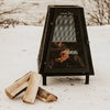F. Corriveau International - Outdoor Fireplace, 27,7''x20''x20'', Black Steel Structure - 101-QP20SQX-001-F74 - Mounts For Less