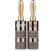FosPower - Banana Plugs / 24K Gold Plated Connectors for Speakers, Silver - - Mounts For Less