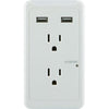 GE 28686 Wall Tap Surge Protector 2 Outlets, 2 USB Ports 450 Joules White - 98-P-GE28686 - Mounts For Less