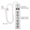 GE 33658 6-Outlet Surge Protector with 4 ft Cord 800 Joules White - 98-P-GE33658 - Mounts For Less
