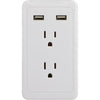 GE Wall Tap Charging Station 2 Outlets and 2 USB 2.1A Charging Ports White - 98-P-GE14524 - Mounts For Less