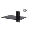 GlobalTone 1 shelf Wall Mount for devices in black tempered glass - 04-0152 - Mounts For Less