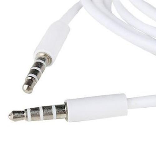 GlobalTone Audio/video cable 3.5mm 4 contacts male/male 12 ft White - 21-0003 - Mounts For Less