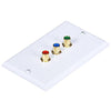 GlobalTone Component Wall Plate (3 female to female RCA coupler) White - 95-01939 - Mounts For Less