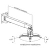 GlobalTone Projector Ceiling Mount Long Pole 25.6" Max 22 Lbs White - 95-03160 - Mounts For Less
