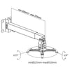 GlobalTone Projector Ceiling Mount Mid Pole 13.7" Max 22 Lbs White - 95-03159 - Mounts For Less