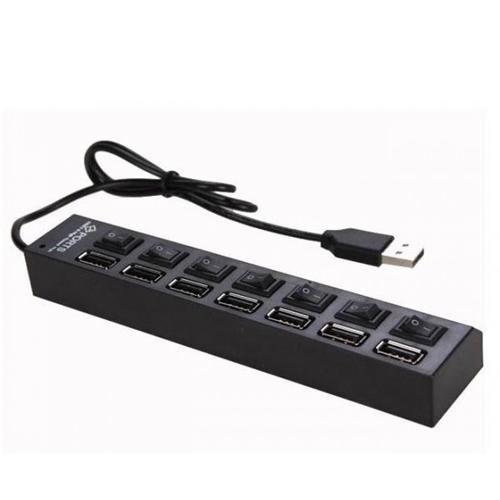 GlobalTone USB 2.0 hub 1x7 with USB adapter and 1.5ft USB cable - 95-02209 - Mounts For Less
