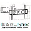 GlobalTone Universal 1 Arm Articulated Wall Mount LED LCD PLASMA 27'' to 70'' - 95-03152 - Mounts For Less