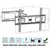 GlobalTone Universal 1 Arm Articulated Wall Mount LED LCD PLASMA 27'' to 70'' - - Mounts For Less