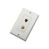 GlobalTone Wall Plate 1 Socket 6P6C and 1 Socket RG6, Gold Plated, Decora, White - 95-03219 - Mounts For Less