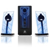 Gogroove Basspulse 2.1 Computer Speakers with LED Glow Lights and Powered Subwoofer Blue GGBP000100BKUS - 78-120779 - Mounts For Less