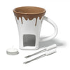 Gourmet - Chocolate Fondue Set for 2 People, 200mL Capacity, White - 65-218319 - Mounts For Less