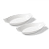 Gourmet - Set of 2 Porcelain Gratin Dishes, 10" x 5", Oven Safe, White - 65-218310 - Mounts For Less