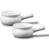 Gourmet - Set of 2 Porcelain Onion Soup Bowls, 300ml Capacity, Oven Safe, White - 65-218320 - Mounts For Less