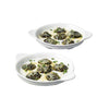 Gourmet - Set of 2 Porcelain Snail Dishes, 6.5" x 5.1" x 0.8", Oven Safe, White - 65-218321 - Mounts For Less