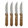 Gourmet - Set of 4 Steak Knives with Stainless Steel Blade, Acacia Wood Handle - 65-268644 - Mounts For Less