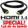 HDMI Cable v1.4 support 3D and Ethernet 1080p 3 feets (4 Pack) - 10-0001-x4 - Mounts For Less