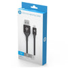 HP - USB A to Lightning Cable, Charge and Sync, Aluminum Alloy, 1 Meter Length, Black - 95-DHC-MF100-1M - Mounts For Less