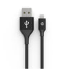 HP - USB A to Lightning Cable, Charge and Sync, Aluminum Alloy, 1 Meter Length, Black - 95-DHC-MF100-1M - Mounts For Less