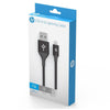 HP - USB A to Lightning Cable, Charge and Sync, Aluminum Alloy, 2 Meter Length, Black - - Mounts For Less